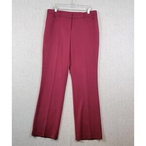 NWT Maurices Burgundy Slim Boot Mid Rise Trousers Women's 11/12 Stretch Pockets